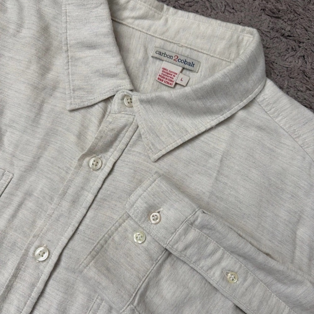 Carbon2Cobalt Men's Casual Button Down Shirt - Light Gray